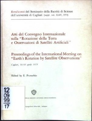 Atti del Convegno Internazionale sulla '' Rotazione della Terra e Osservazioni di