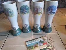 Steingut Krüge Kapuziner Weißbier 4er Set Jahreszeiten