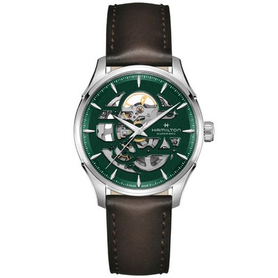 Unused HAMILTON JazzMaster H42535560 Green Skeleton Men's Watch  in Box