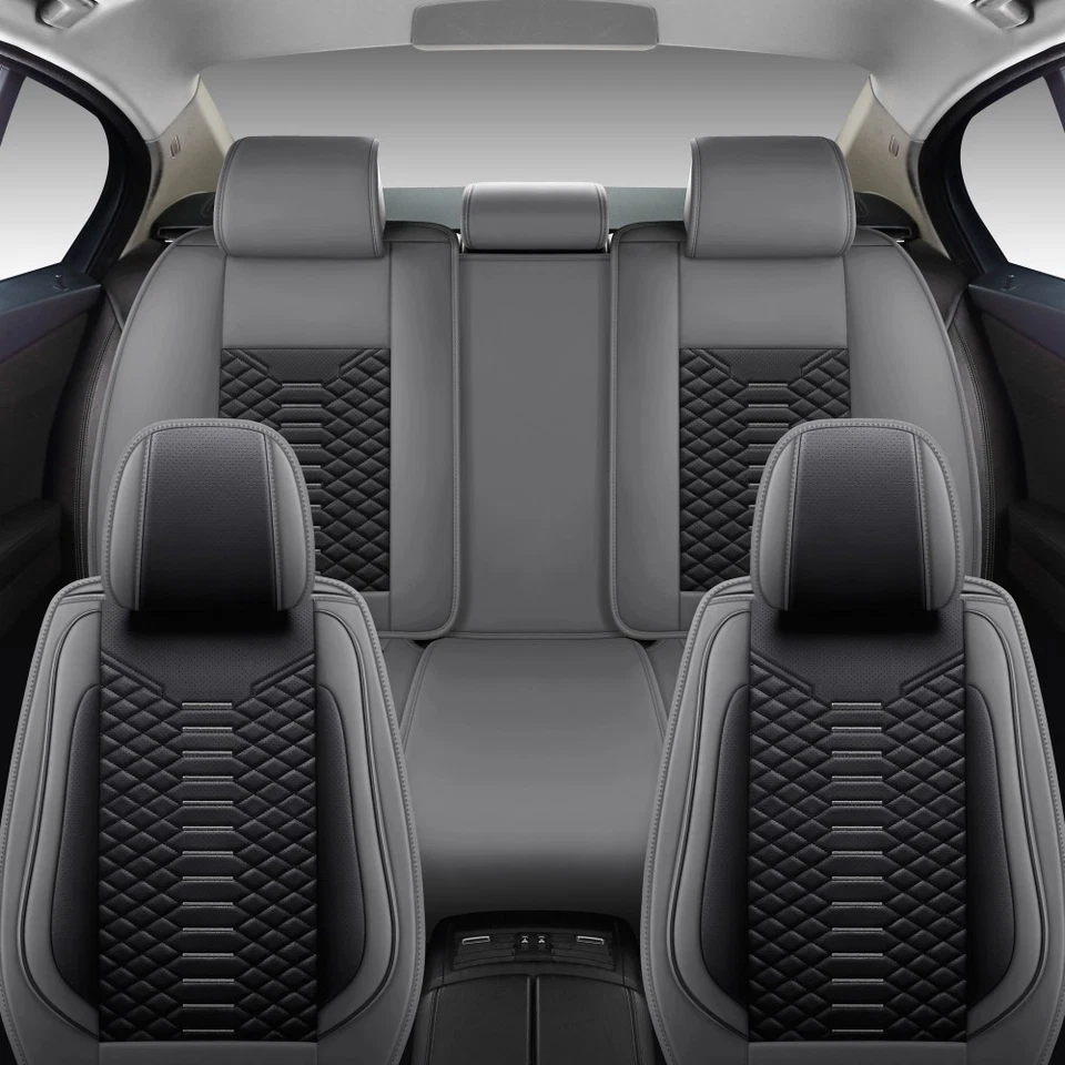 For Chevrolet Silverado GMC Sierra 1500/2500HD Car Seat Covers Leather Full Set - Image 4 of 4