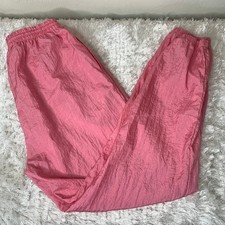 Vintage 90s Pink Parachute Track Pants 90s Sz Large Nylon Joggers