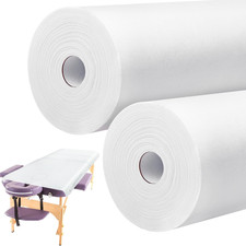 2 Rolls Disposable Massage Table Sheets,Non Woven, White