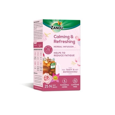 Zandu Calming & Refreshing  Ayurvedic Iced Herbal Infusion: 1st Tea 25 Tea bags