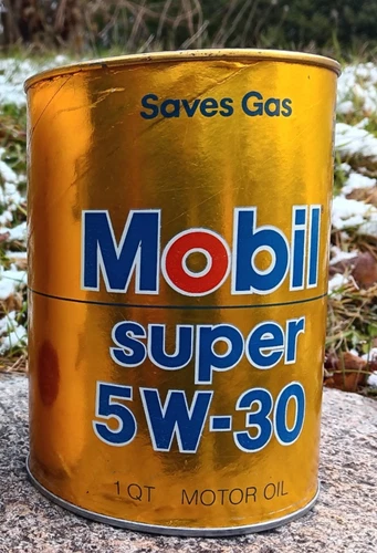 Vintage Motor Oil Cans Mobile Super 5w-30