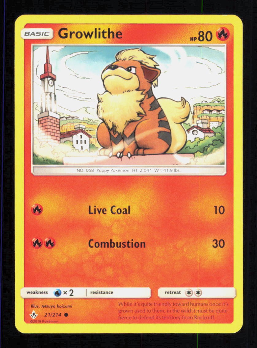 GROWLITHE 21/214 UNBROKEN BONDS POKEMON NEAR MINT