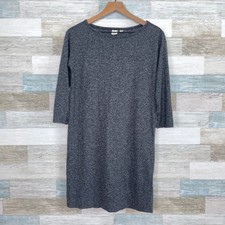 GAP Slub 3/4 Sleeve T Shirt Dress Gray Stretch Relaxed Fit Casual Womens XS