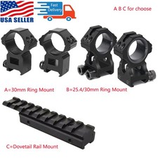 Dovetail to Picatinny Rail Mount/30mm Ring Mount/High Profile 1" 30mm Ring Mount