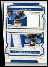 25 Panini NT #RGCM-HH Omarion Hampton / Tre Harris NFL COMBO GEAR Holo Silver RC