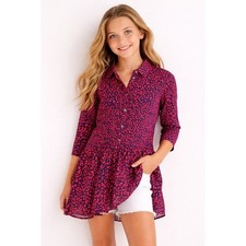 Vineyard Vines Little Girl's Falling for Leopard Shirtdress M 10-12 NEW