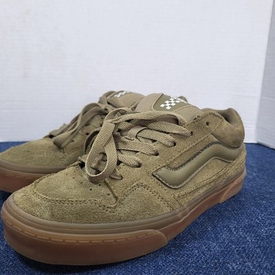 Vans Caldrone Suede Skate Shoes Translucent Gum Sole Gothic Olive Green W 7.5