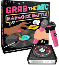 Grab the Mic Karaoke Battle Game   Fast-Paced Singing Party Game with Spinning R