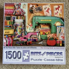 Bits And Pieces Puzzle, 1500 Piece, "The Sewing Desk" By Aimee Stewart