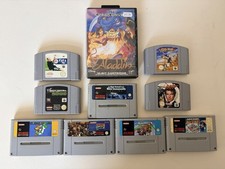 Nintendo N64, SNES & Sega Mega Drive Games Job Lot Mario Kart GoldenEye Aladdin