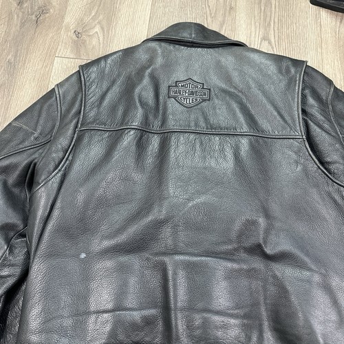 Vintage Harley-Davidson Men's Classic Cruiser Leather Jacket Black Belted Sz 2XL - Picture 14 of 17
