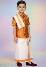 Boys Ethnic Pyjamas Dhoti Pants Set Boy Traditional silk cotton Dhoti Shirt