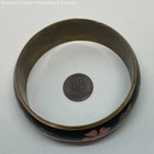 Vintage Chinese Cloisonne Black Enamel with Brass Floral Etching 31.1g — photo 2
