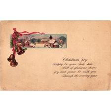 Holiday Christmas Postcard Church Snowscape Posted 1925 Newport New York