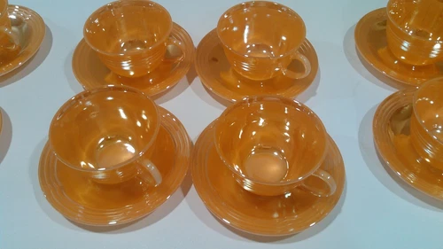 4-Vintage Fire King , Anchor Hocking Peach Lustre,cup,saucer