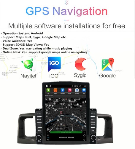 For 2003-2008 Toyota Corolla 9.7" Vertical Stereo Radio GPS Nav Head Unit FM 16G - Bild 3 von 24
