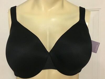 Catherines Full Coverage Smooth Bra Underwire Black Adjustable Plus Size 50C