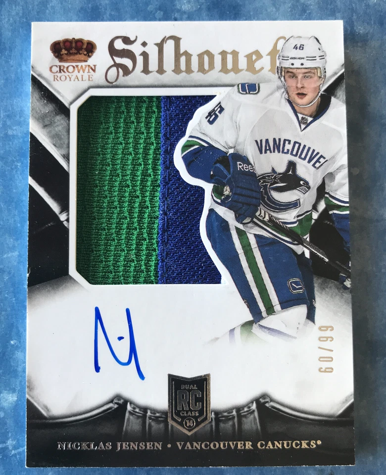 2013-14 Crown Royale Silhouettes NICKLAS JENSEN RC | 2clr Jersey Auto # /99 - Image 2 of 4