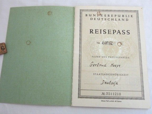 Post WWII 1953 Neu-Isenburg Germany Reisepass Deutschland Immigrant Quota to USA - Bild 2 von 12