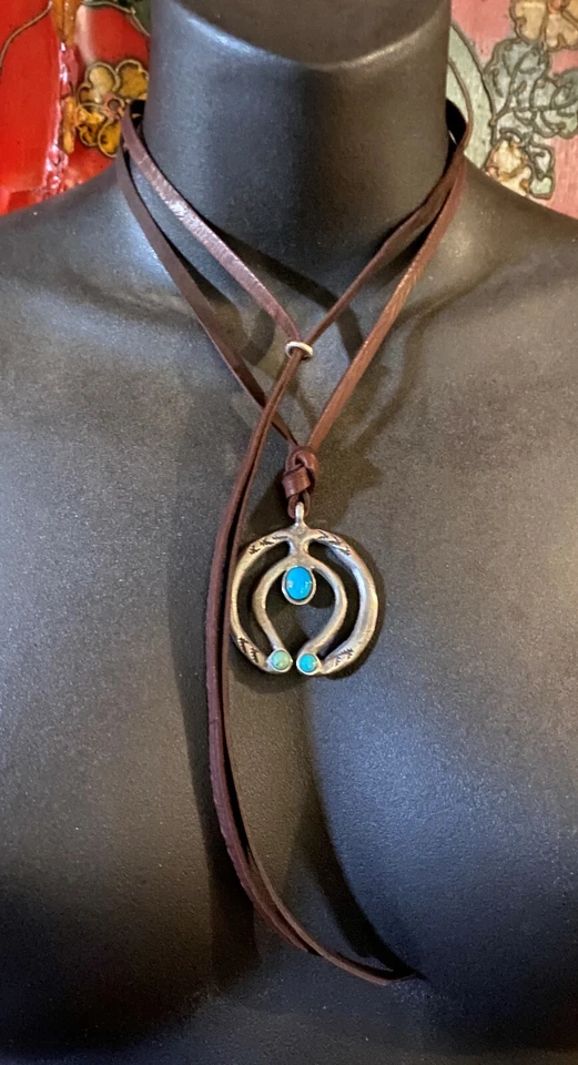 Collar Naja contemporáneo turquesa antigua por artista de Sundance ¡CASI DESAPARECIDO!! Foto 3 de 4