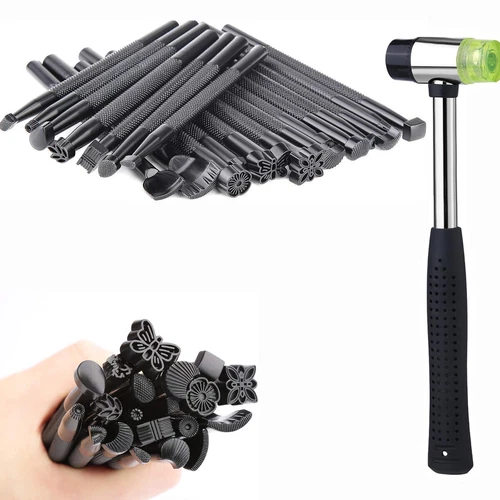20PCS Leather Tools Working Saddle Making Set Carving Stamps Punch Hammer Set - Picture 20 of 23