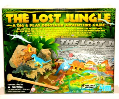 4M The Lost Jungle A Dig and Play Dinosaur Adventure Board Game   2002 - New
