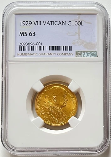 1929 VIII Vatican Complete Set NGC MS62 to MS66 lira lire pius pivs centesimi