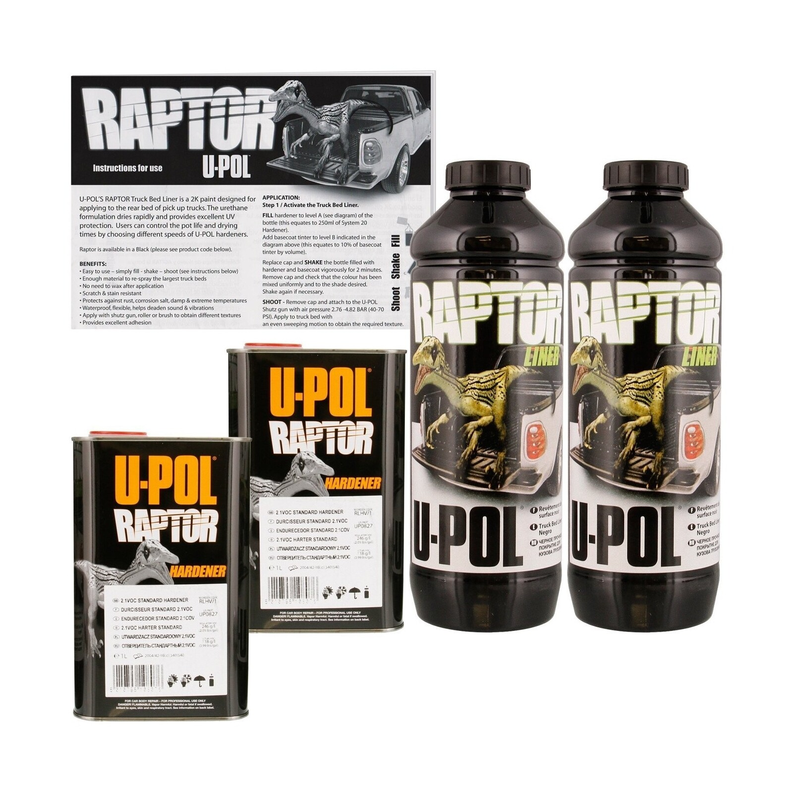 U-POL Raptor Tintable Urethane Spray-On Truck Bed Liner & Texture Coating, 2 ...