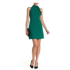 VINCE CAMUTO NWT WOMENS BUCKLE HALTER SHIFT DRESS IN GREEN-SIZE 10