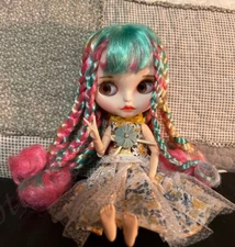 Takara 12" Neo Blythe Nude doll Colored mixed hair makeup dudu mouth Joint body