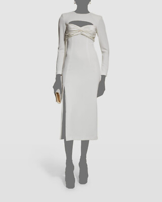 $495 Cinq à Sept Women's Ivory Pauline Sweetheart-Cutout Midi Dress Size 12