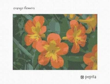 Orange Flowers Needlepoint Kit or Canvas