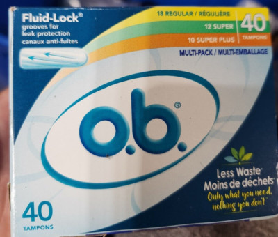 OB  Fluid Lock Regular Tampons 40 TAMPONS