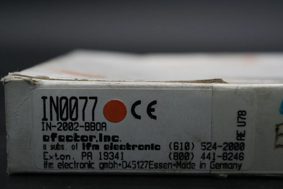 One (1) IFM IN0077 IN-2002-BBOA Inductive Proximity Sensor 2M AC/DC Germany NEW - Image 3 of 4