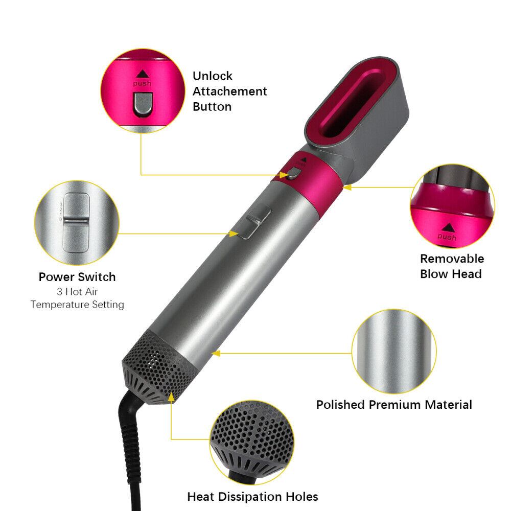 5-In-1 Blow Air Haarstyler Lockenwickler Bürste Haartrockner Air Wrap Curling DE