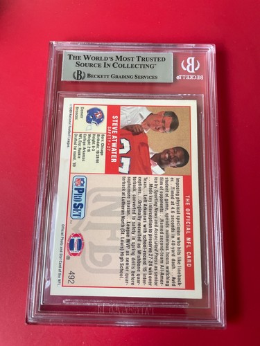 Steve Atwater HOF Broncos 1989 Pro Set NFL Tarjeta Firmada Automático Beckett BAS - Imagen 2 de 2