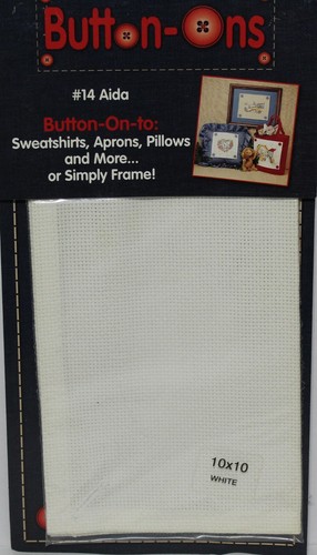 HTC 10x10" Counted Cross Stitch 14 Count Aida Fabric BUTTON-ONS Sealed NIP - Picture 2 of 3
