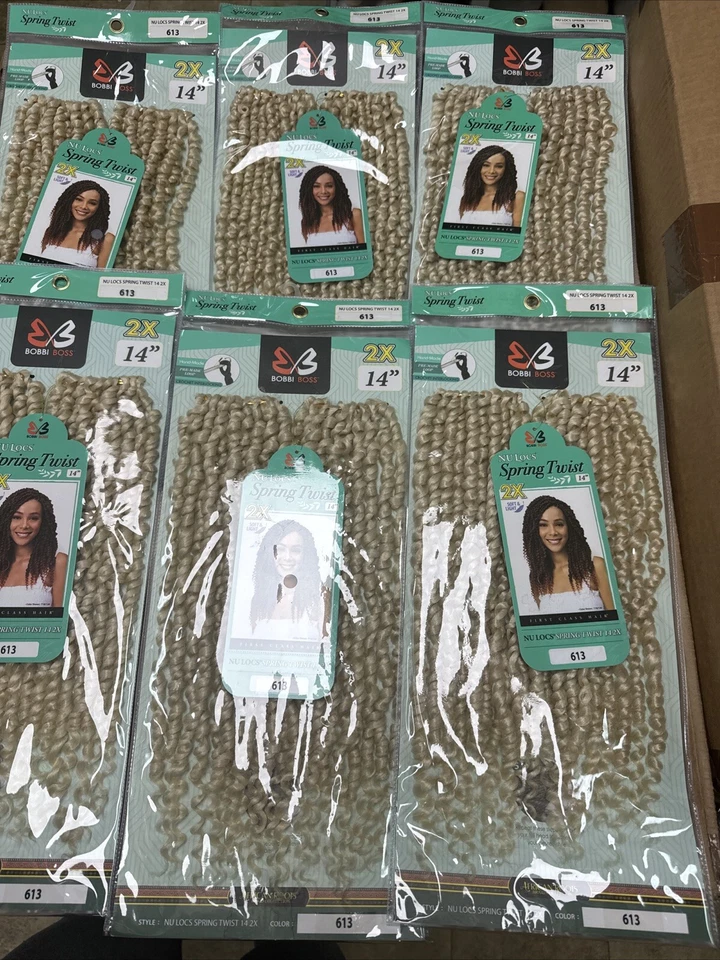 Bobbi Boss Nu Locs Spring Twist 2x 14 pulgadas color #613 ganchillo  Foto 3 de 4