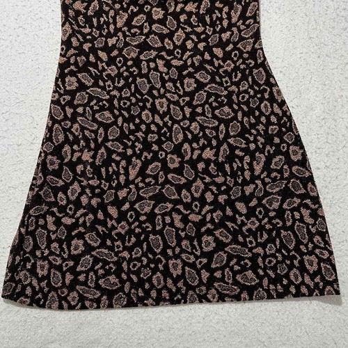 Forever 21 Women's Small Pullover Black Brown Leopard Glitter Bodycon Mini Dress - Picture 3 of 10