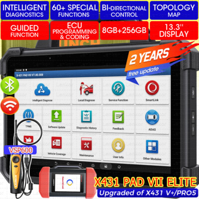 LAUNCH X431 PAD VII Elite Car+Truck Heavy Duty 24V ADAS Diagnostic Scanner Tool