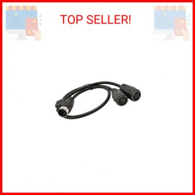 SinLoon DIN 5-Pin Splitter Y Adapter MIDI Cable, MIDI 5 Pin Male to Dual 2 x DIN