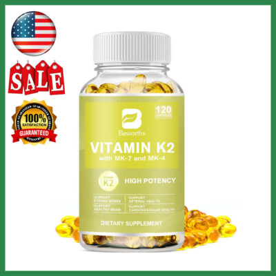 Vitamin D3 K2 MK7 500mcg 120 Capsule Immune support strong bones &Heart Health