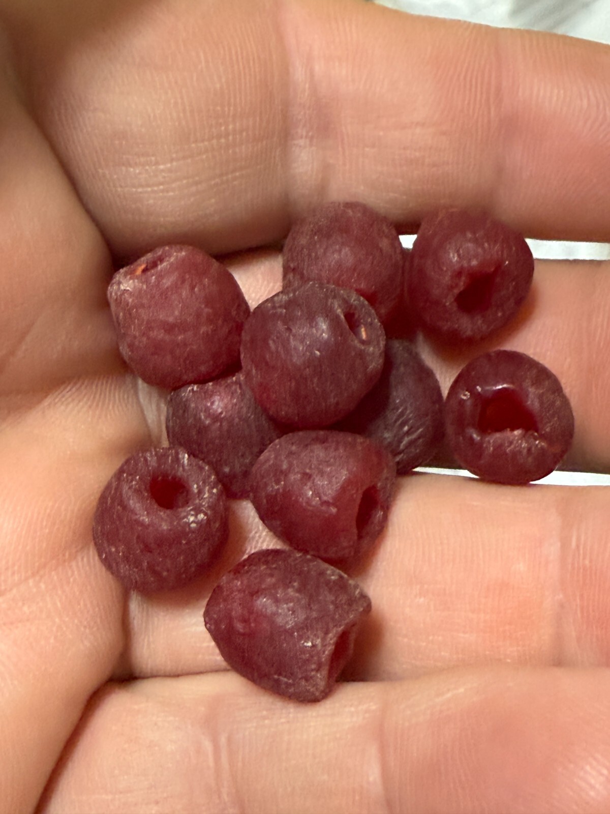 (10) Large Old Huron Indian Venetian Red Glass Trade Beads Fur Trade Era