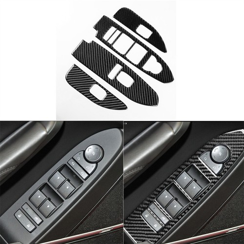 Carbon Fiber 4x Window Lift Switch Button Panel Trims For Cadillac CTS 08-13 LHD - Picture 1 of 10