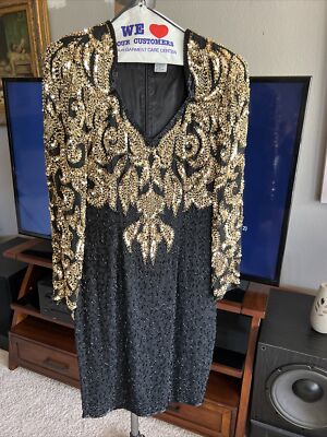 slim fit dress slacks Long Sleeve Beaded Fringe Evening Gown main image 0