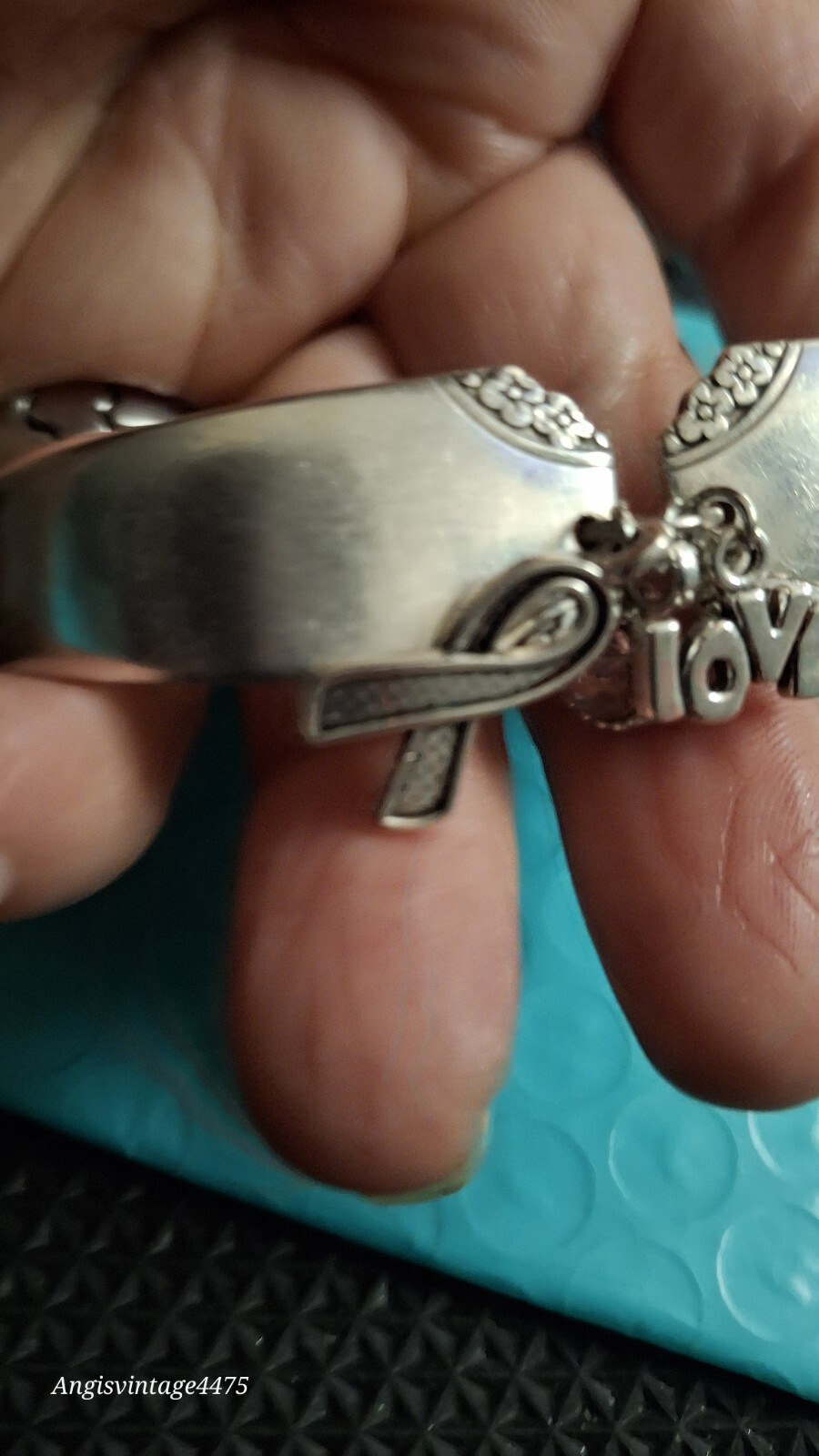 Sterling Silver Spoon End Bracelet Bangle Attache… - image 9