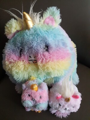 Pikmi Pops Surprise Flips GIGI Unicorn Plush 10'' Reversible & 2 smalls plush set